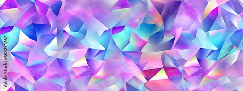 Seamless trendy iridescent rainbow chrome foil texture. Soft futuristic holographic neon pastel unicorn low poly background pattern. Modern pearlescent blurry abstract pattern