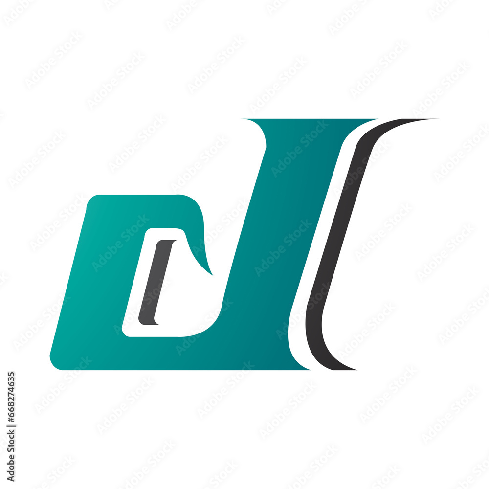 Persian Green and Black Lowercase Italic Letter D Icon Persian Green and Black Lowercase Italic Letter D Icon