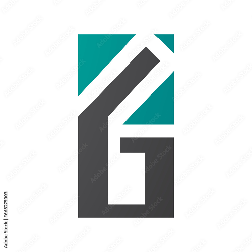 Persian Green and Black Rectangular Letter G or Number 6 Icon Persian Green and Black Rectangular Letter G or Number 6 Icon