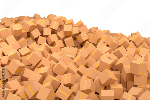 Cardboard box or carton on white background  carrying parcel and online shopping