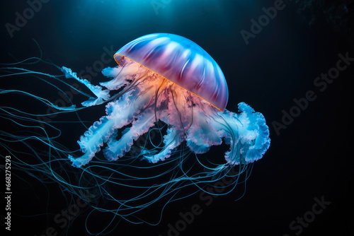Enchanting Underwater Radiance: Jellyfish Elegance © Andrii 