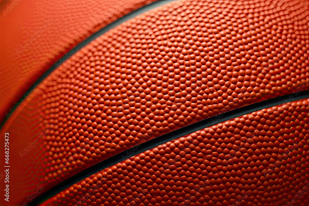 Fototapeta premium Basketball orange ball texture background, close up