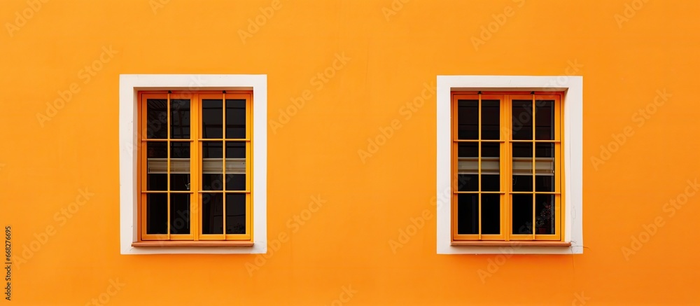 Orange wall with windows