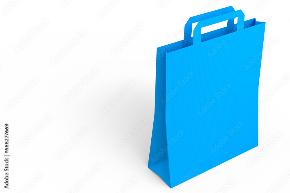 Folded kraft paper bag with handle isolated on white background. Folded kraft paper bag with handle isolated on white background.