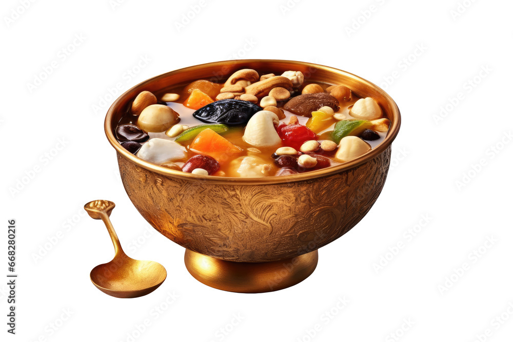 Delicious Eight Treasure Soup Serve on Bowl, Chinese Soup Cuisine, Transparent Background Delicious Eight Treasure Soup Serve on Bowl, Chinese Soup Cuisine, Transparent Background