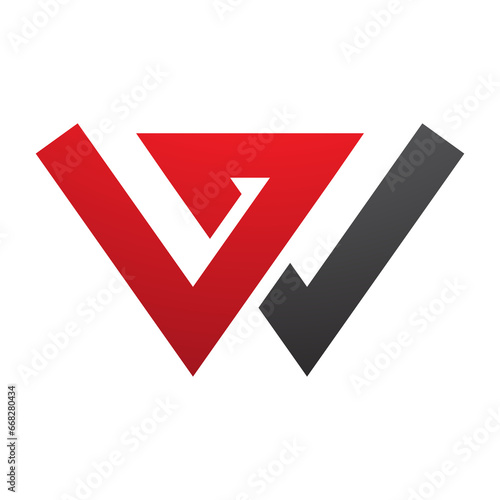 Free Download Red and Black Letter W Icon with Intersecting Lines - GFXLoad