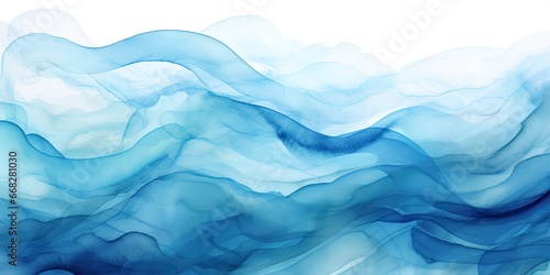 watercolor sea wavy background Generative AI © SKIMP Art