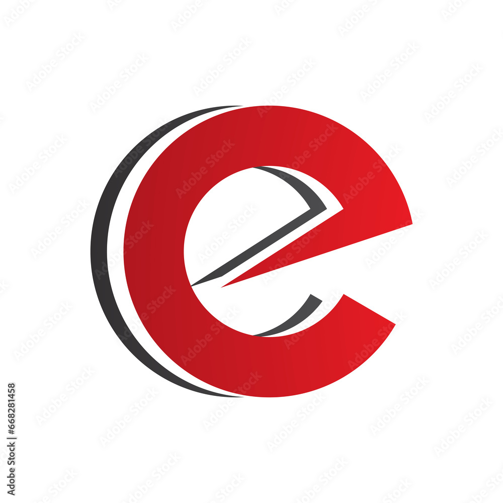 Red and Black Round Layered Lowercase Letter E Icon Red and Black Round Layered Lowercase Letter E Icon