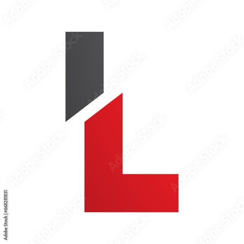 Free Download Red and Black Split Shaped Letter L Icon - GFXLoad