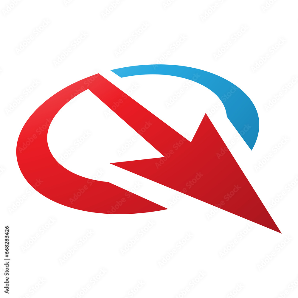 Red and Blue Arrow Shaped Letter Q Icon Red and Blue Arrow Shaped Letter Q Icon