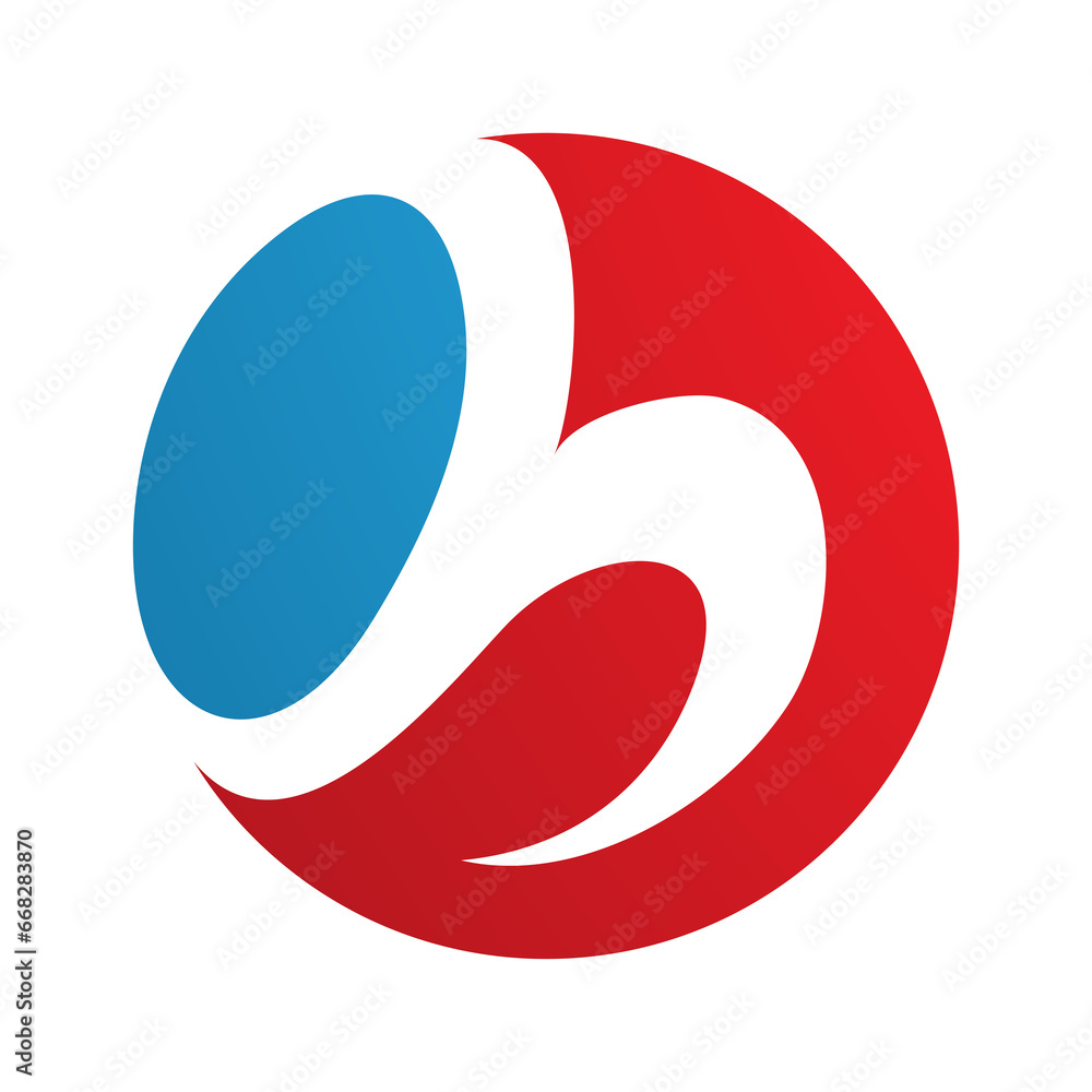 Red and Blue Circle Shaped Letter H Icon Red and Blue Circle Shaped Letter H Icon
