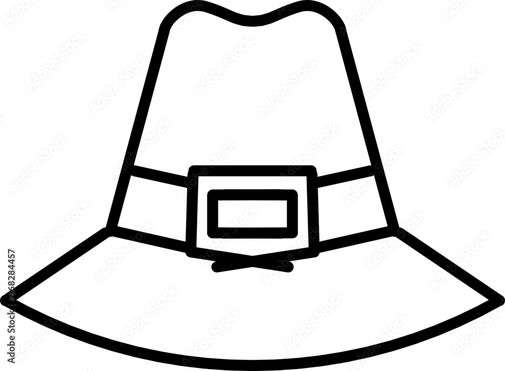 Minimalist black pilgrim hat silhouette Minimalist black pilgrim hat silhouette