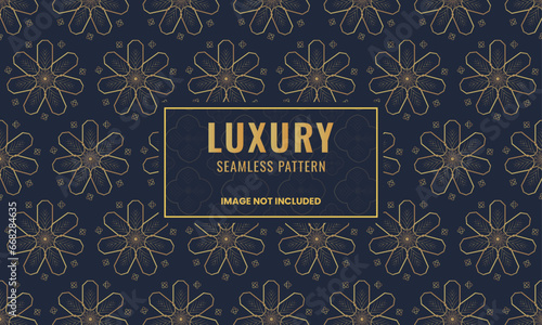 Collection of art deco seamless luxury patterns - elegant blue and gold design. Repeatable oriental luxury background with ornament