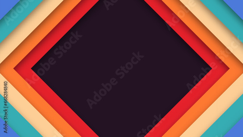 Abstract 1970s 1980s 1960s 1950s colorful background with geometric element and retro colors. Realistic design in futuristic retro style. Funky style vector illustration.