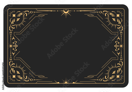 Fototapeta The reverse side of a tarot cards batch, magic frame with elegant pattern, esote