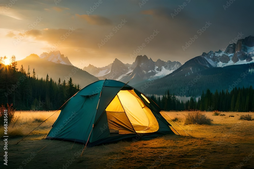 camping in the mountains