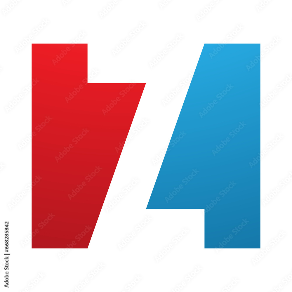 Red and Blue Rectangle Shaped Letter Z Icon Red and Blue Rectangle Shaped Letter Z Icon