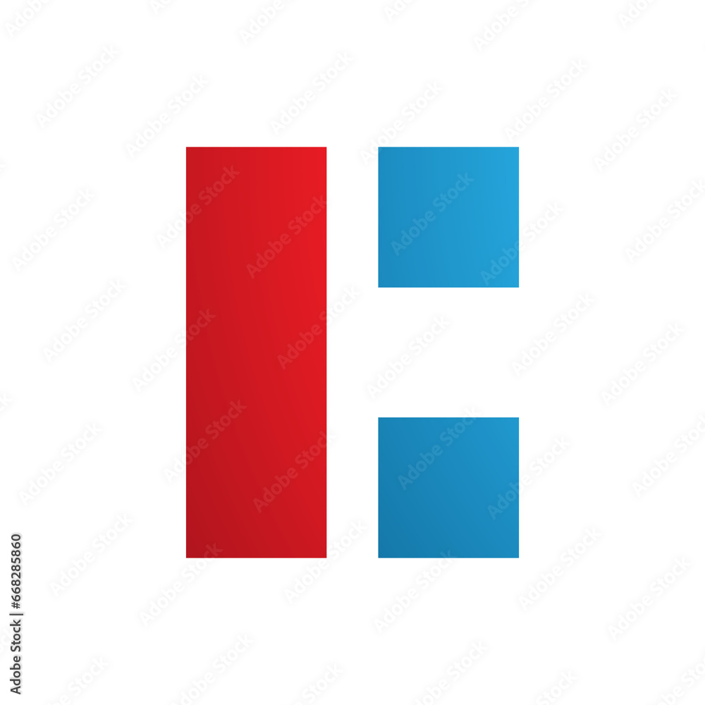 Red and Blue Rectangular Letter C Icon Red and Blue Rectangular Letter C Icon