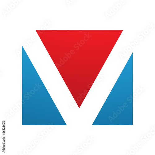 Red and Blue Rectangular Shaped Letter V Icon Free Download Red and Blue Rectangular Shaped Letter V Icon - GFXLoad