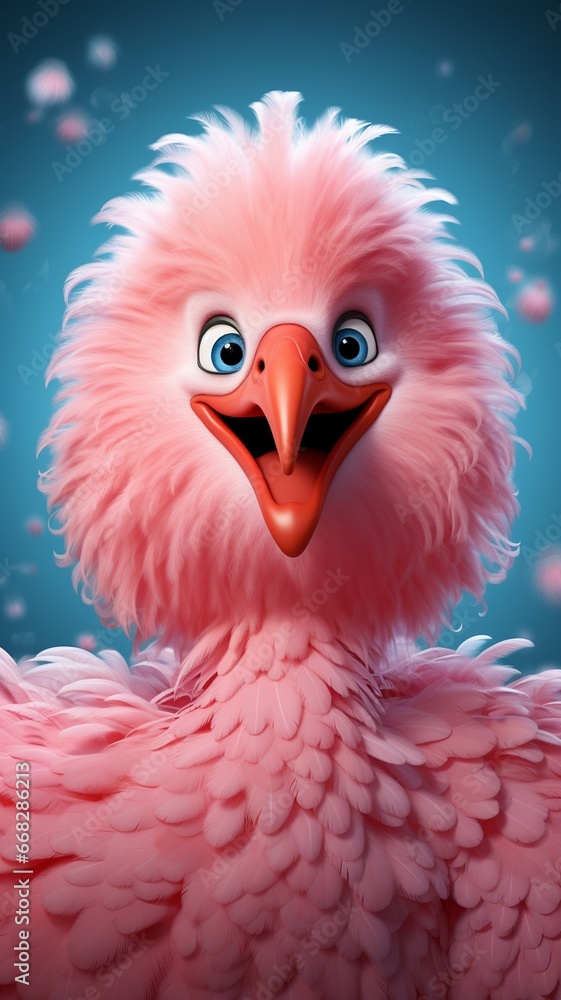 pink flamingo bird. Generative in ai pink flamingo bird. Generative in ai