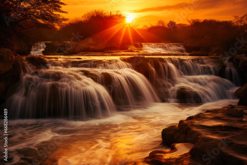 Sunset Serenity in Waterfall