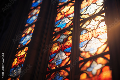 Ancient Cathedral's Sun-Kissed Stained Glass