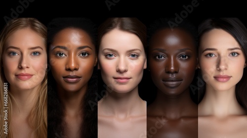 Faces of beautiful women in 3d of different ethnicities and ages