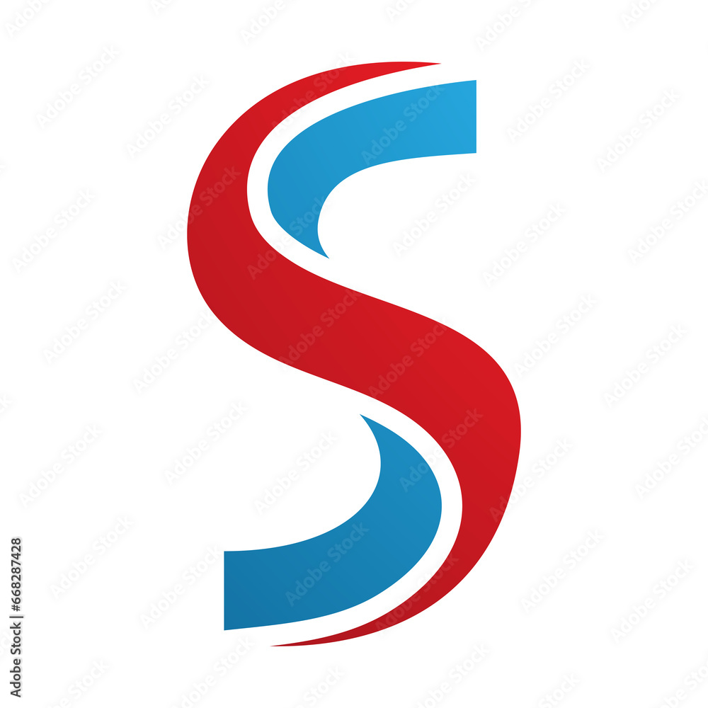 Red and Blue Twisted Shaped Letter S Icon Red and Blue Twisted Shaped Letter S Icon