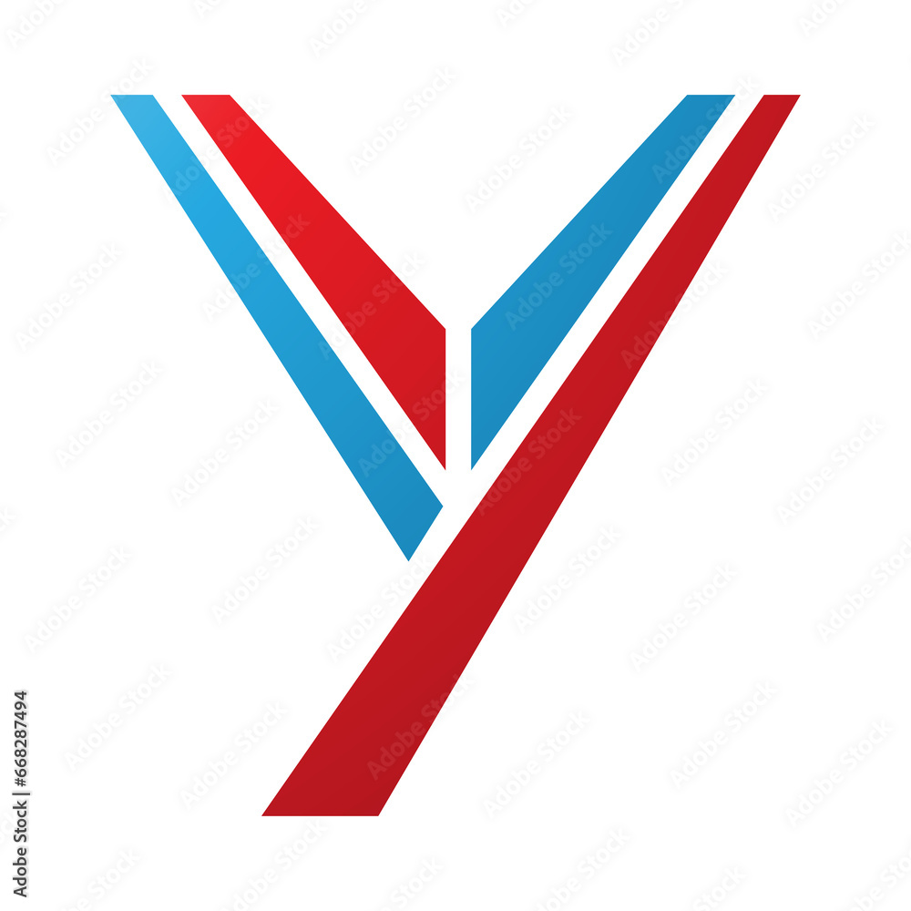 Red and Blue Uppercase Letter Y Icon Red and Blue Uppercase Letter Y Icon