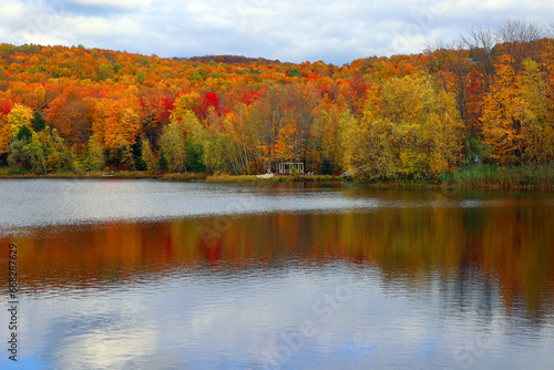 North america fall landscape eastern township Bromont-Shefford Quebec province Canada