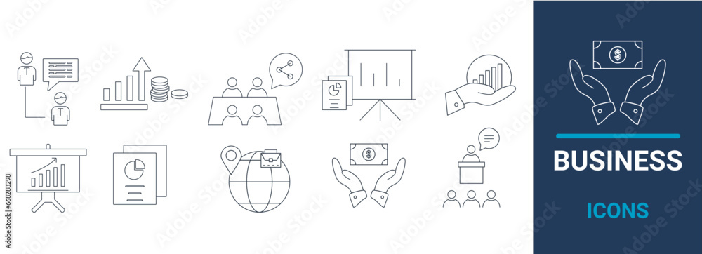 Vector business elements set Vector business elements set