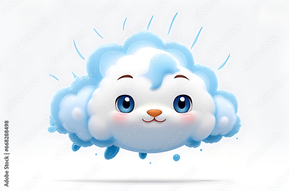 Cute Cloud Character mascot Illustration Cute Cloud Character mascot Illustration