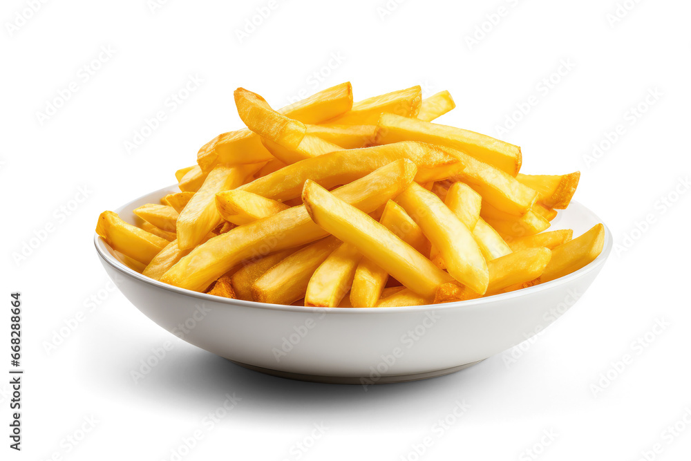 Closeup of french fries isolated on transparent background Closeup of french fries isolated on transparent background