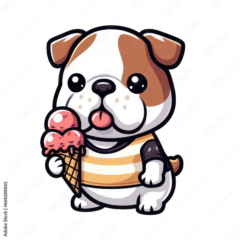 Naklejka premium Lovable Baby Bulldog Vector, GENERATIVE AI