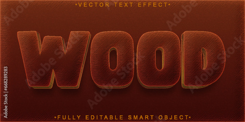 Brown Wood Vector Fully Editable Smart Object Text Effect