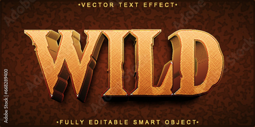 Brown Wild Vector Fully Editable Smart Object Text Effect