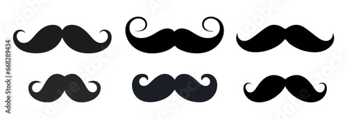 mustache, mustache silhouette - vector illustration