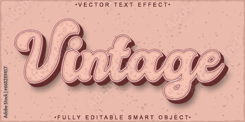 Vintage Vector Fully Editable Smart Object Text Effect
