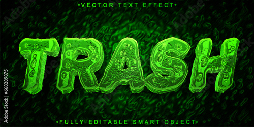 Green Trash Vector Fully Editable Smart Object Text Effect