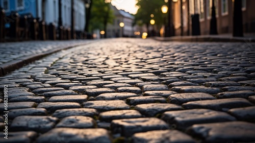 Walking Through History: A Cobblestone Pathway's Artistic Depiction