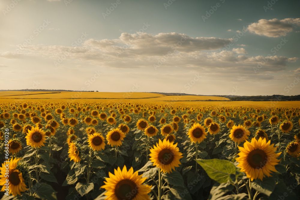 Obraz premium Radiant Sunflower Background