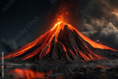 volcano eruption volcano generated by AI technology