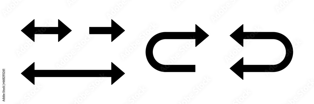 One Way Only or This Way Only Forward and U Turn Black Sign Round Floor Marking Adhesive Sticker Icon Set with Direction Arrow. Vector Image. One Way Only or This Way Only Forward and U Turn Black Sign Round Floor Marking Adhesive Sticker Icon Set with Direction Arrow. Vector Image.