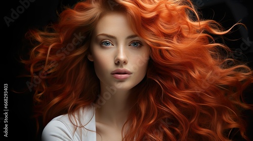 redheaded woman: natural beauty in close-up