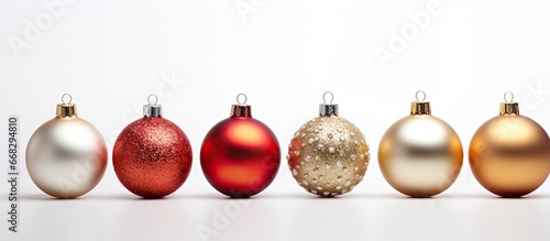 white background with a Christmas ornament