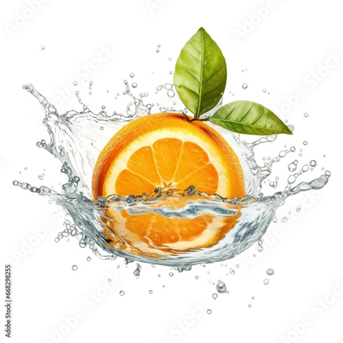  oranges and water dropped into water png