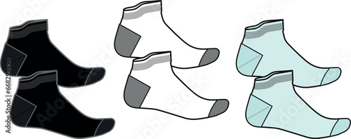 Socks set technical drawing vector illustration