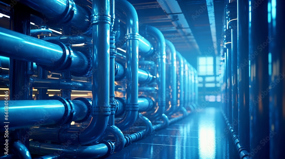 Fototapeta premium Futuristic gas network system