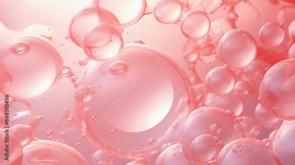 Collagen bubbles close-up, bright colors