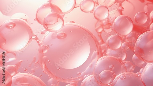 Collagen bubbles close-up, bright colors photo